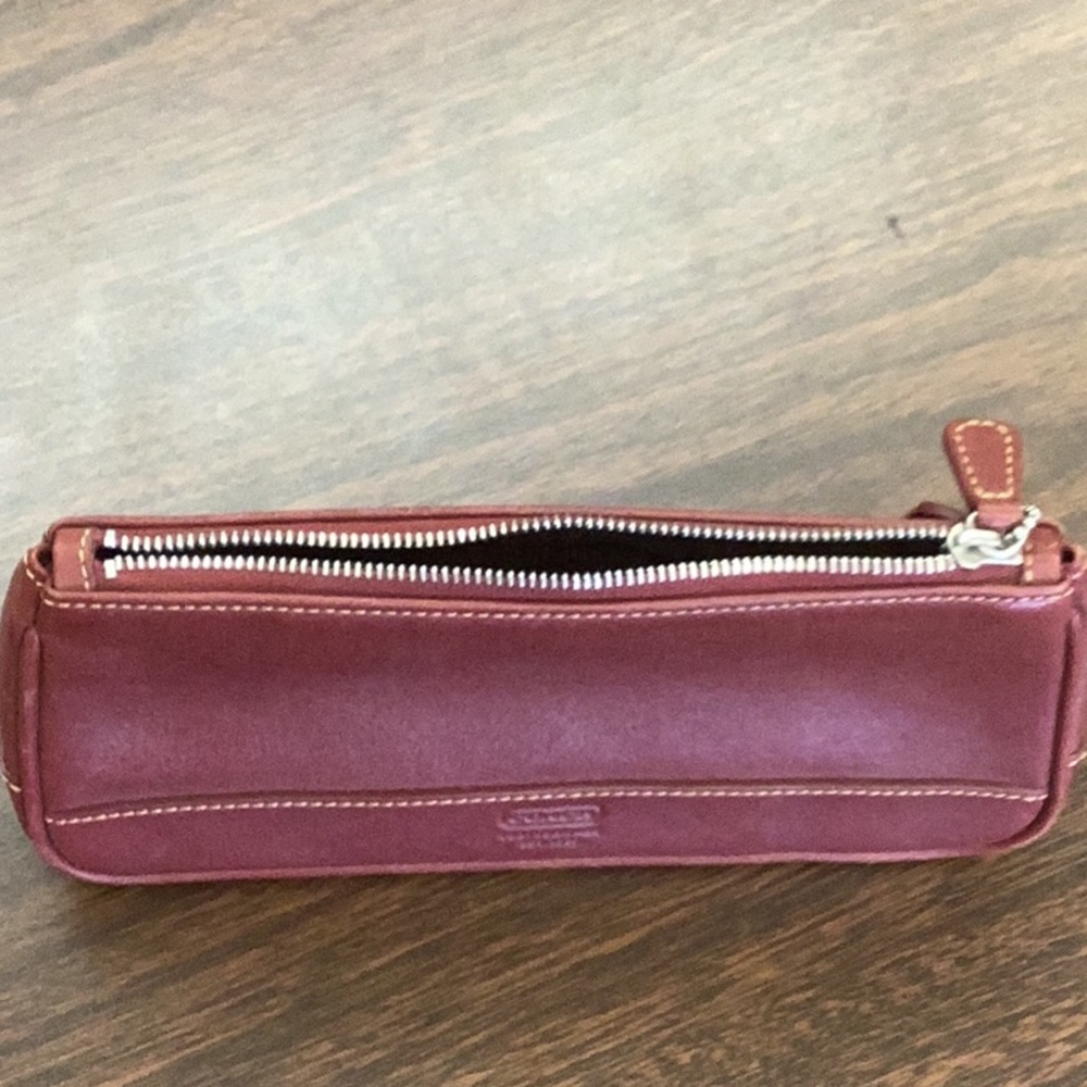 Coach Burgundy Leather Pencil Case